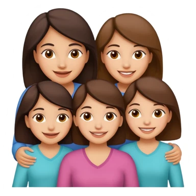 Hispanic mom and 3 daughters  sticker