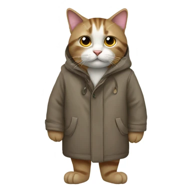 a cat with a coat sticker