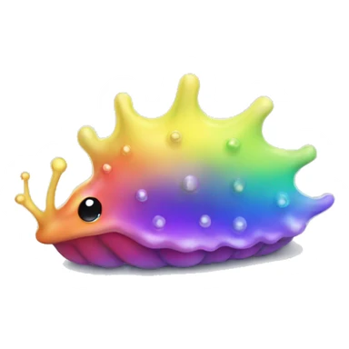 Kawaii rainbow metal sea slug sticker