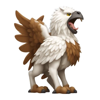 mythological creature, griffin, brown and white sticker