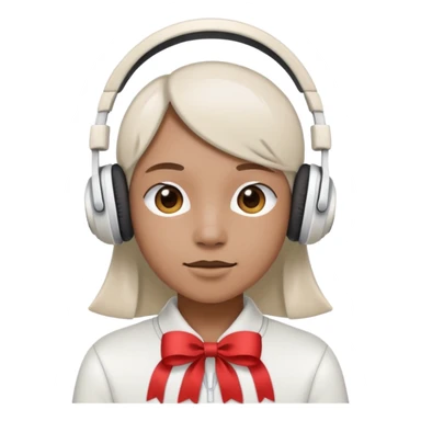 Beyaz kulaklık Kurdeleli  sticker