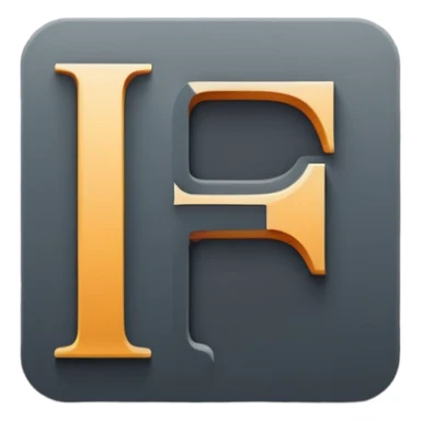 Font setting icon with letter F sticker
