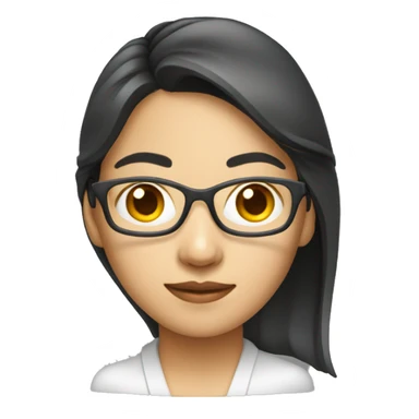 woman Asian data scientist with a computer  without glasses  sticker