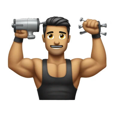 Flexed Bicep Emoji Holding Haircut Machine sticker