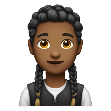 Boy with pigtails sticker