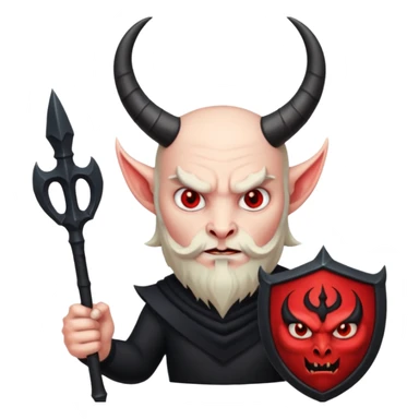satan holding trident sticker