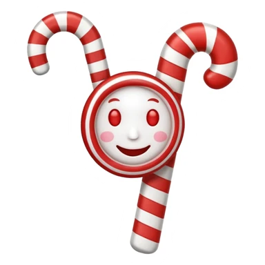 peppermint stick with a face sticker