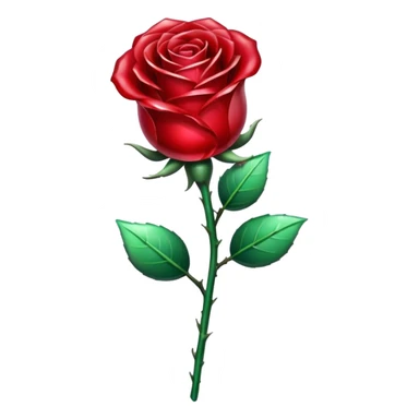 Red crystal rose and stem sticker