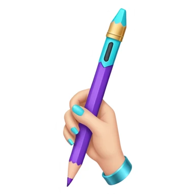 Glitter Purple and Cian pencil hand write  sticker