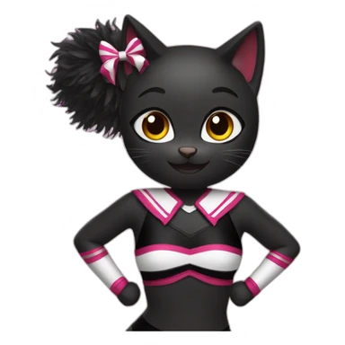 Black cat cheerleader sticker