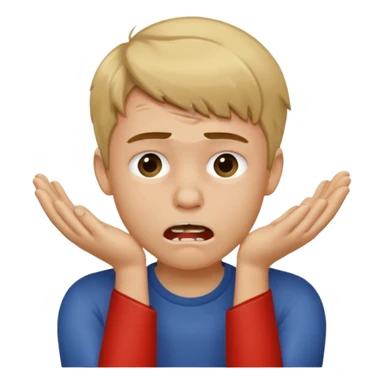 boy with dirty blonde hair choking himself with two hands sticker