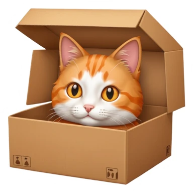 cat inside of box sticker