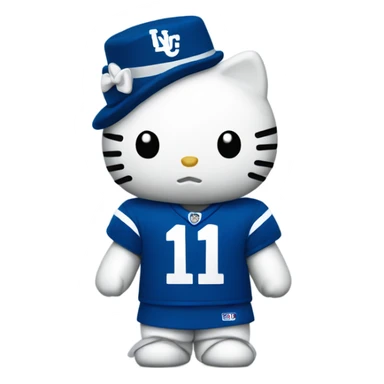Hello kitty wearing a colts uniform sticker