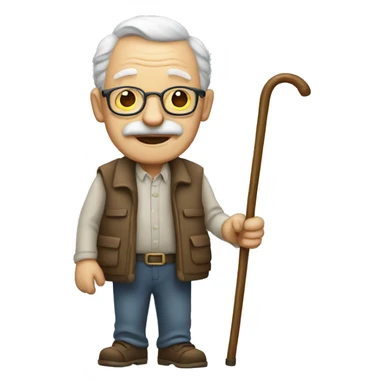 old man with cane sticker