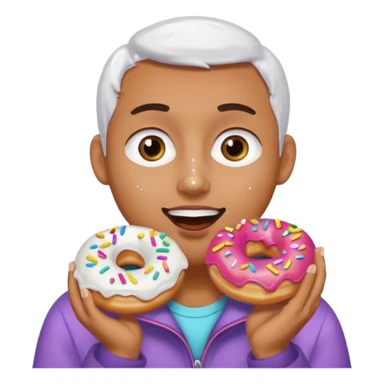 eating donuts sticker