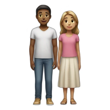 12 years old boy and girl standing next to each other sticker