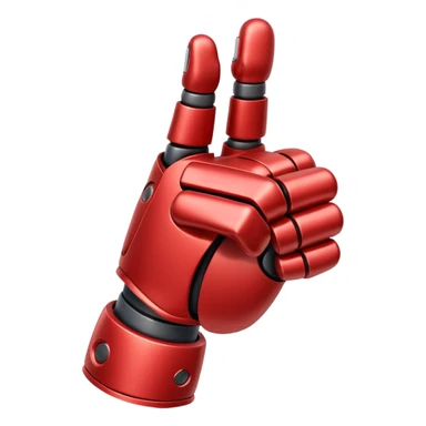 robot hand closed fist but the thumb is up and make the color of the robot  in the shade red sticker