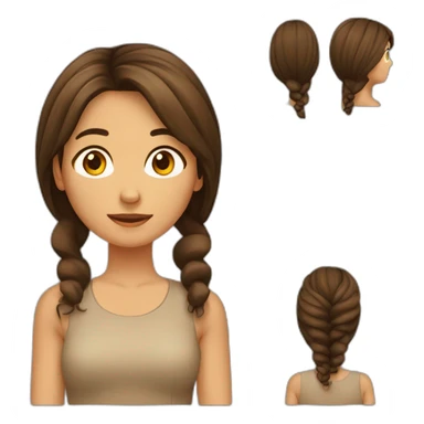 Chica castaña clara con cabello largo sticker