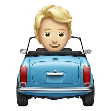 blue convertible mini cooper sticker