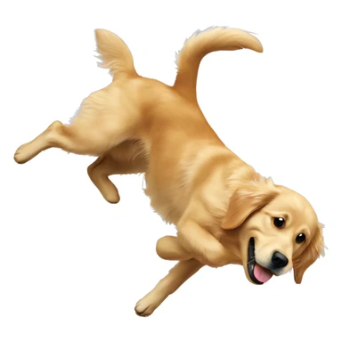 golden retriever doing a backflip sticker