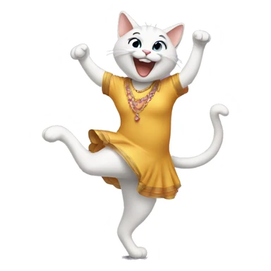 happy lady cat dancing sticker