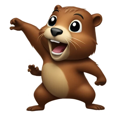 dancing beaver sticker