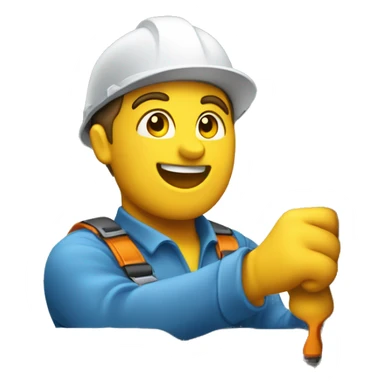 repairman repairing a window sticker