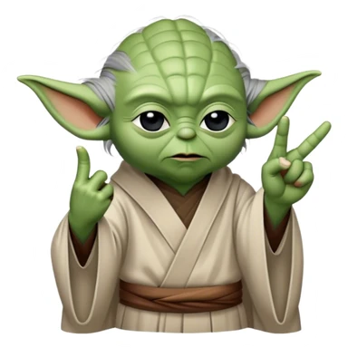 yoda giving someone the finger, flipping them off, or flicking them off sticker