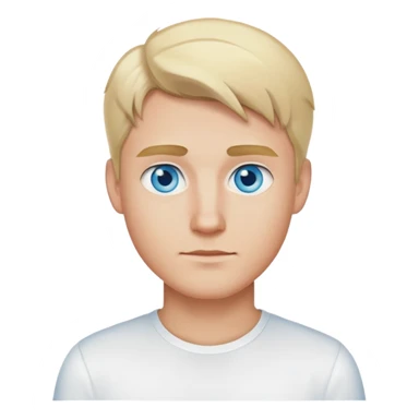blonde man with blue eyes and white shirt sticker