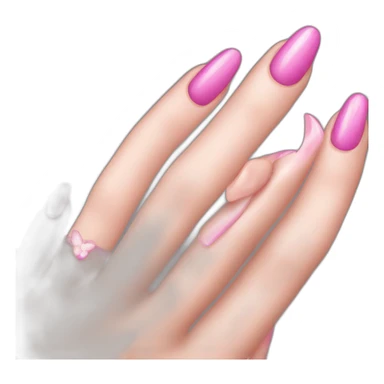 uñas pintadas rosa sticker