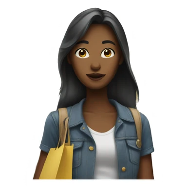 shopping girl sticker