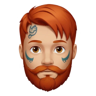 Hombre, pelirrojo, tatuado sticker