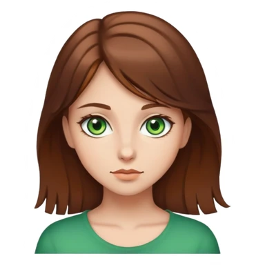 Chica ojos verdes pelo castaño sticker