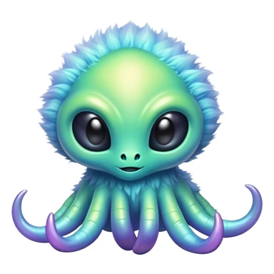 A gooey alien creature with fur on its claws sticker