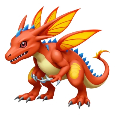  colorful modern Fakémon-Pokémon-Digimon-Vernid-creature (full body) sticker