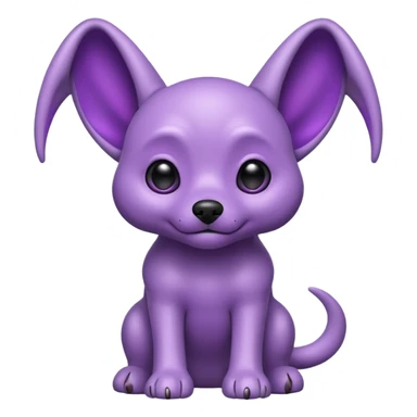 alien dog purple very big folded ear sticker