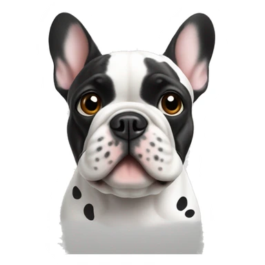French bulldog white with dots  sticker