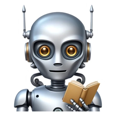 robot reads a fairy tale sticker