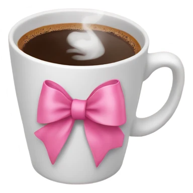 a pink bow on a cup of coffee  sticker