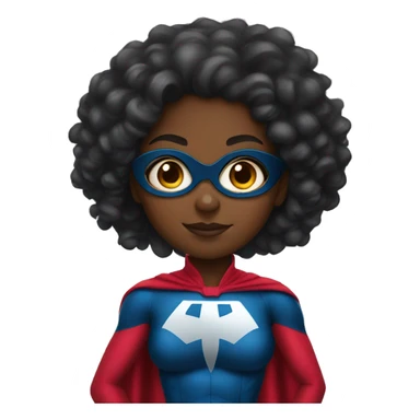 black girl with curly hair and superhero outfit sticker