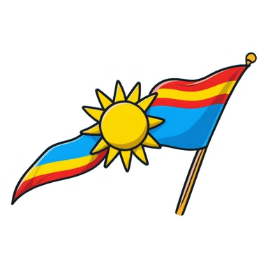 Kurdish flag with sun symbol sticker