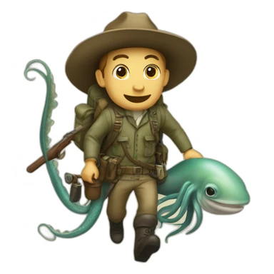 A Poacher riding a Squid sticker