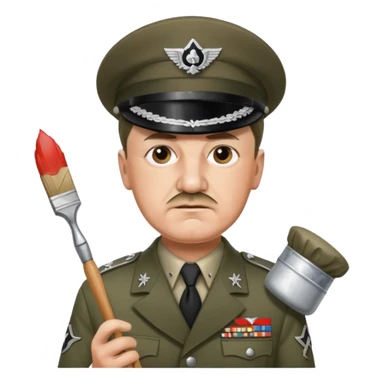Adolf  hitler in uniform working as a decorator sticker