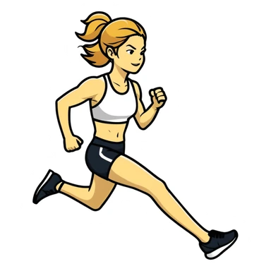 Michelle Monaghan running, athletic woman with honey blonde hair sticker