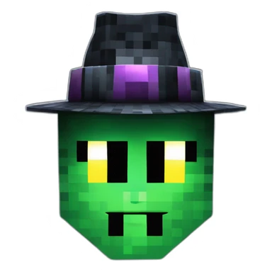 Pixel Minecraft Fedora Halloween Head Mask Diamond Obsidian Emerald Flame Shiny Glow Reward Legendary Unique Epic Mystery sticker