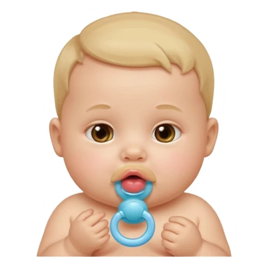 baby with pacifier in mouth sticker