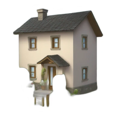 Chat sur une maison sticker