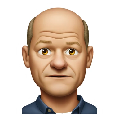 photorealistic Olaf Scholz shrugs guiltily sticker