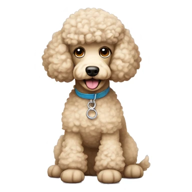 Beige poodle dog with a white stomach wearing crocs sticker