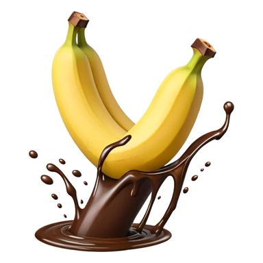 Open banana splashing chocolate sticker